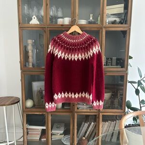 Hand Knitted Wool Fair Isle Knit Sweater